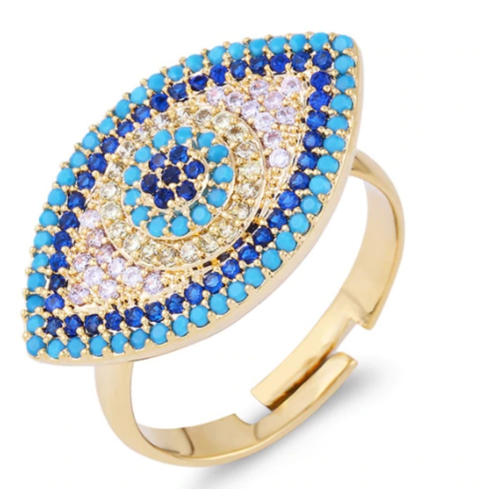 Abigail Adjustable Evil Eye Ring